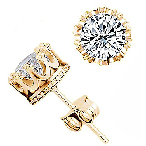 

fashion crown earrings women brincos de prata men sterling silver crystal jewerly double stud earrings