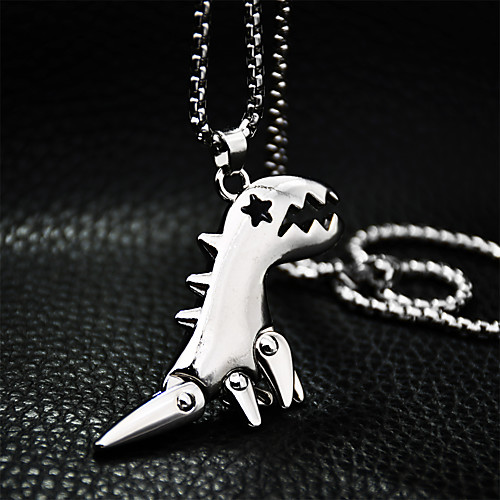 

Women's Pendant Necklace Chain Necklace Drop Dinosaur Animal Vertical / Gold bar Precious Gemini Anime Ethnic Fashion Punk Titanium Steel Silver 70 cm Necklace Jewelry 1pc For Street Gift Masquerade