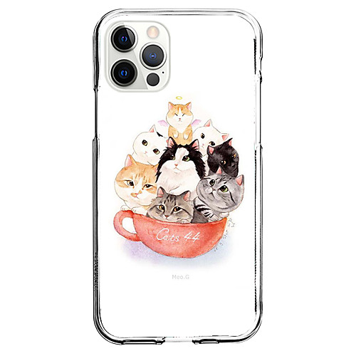 

Cat Animal Phone Case For Apple iPhone 12 iPhone 11 iPhone 12 Pro Max Unique Design Protective Case and Screen Protector Shockproof Back Cover TPU