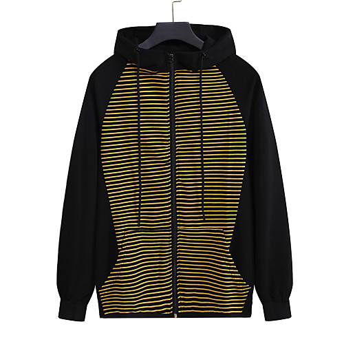 

Men's Pullover Hoodie Sweatshirt Lines / Waves Hooded Casual Hoodies Sweatshirts Long Sleeve Slim Orange White