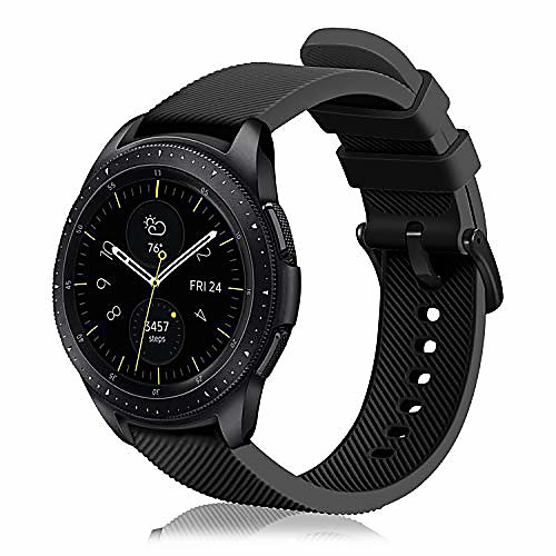 

band compatible with samsung galaxy watch 42mm, 20mm silicone strap sports replacement wristband compatible with samsung gear sport/galaxy watch active & active 2 / vivoactive 3 watch, black