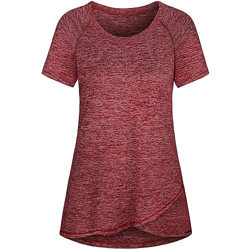 

Women's Round Neck Yoga Top Blue Red Navy Blue Gray Fitness Gym Workout Running T Shirt Short Sleeve Sport Activewear 4 Way Stretch Breathable Comfort Quick Dry Moisture Wicking High Elasticity Loose