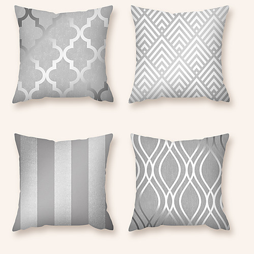 

Cushion Cover 4PC Short Plush Soft Decorative Square Throw Pillow Cover Cushion Case Pillowcase for Sofa Bedroom 45 x 45 cm (18 x 18 Inch) Superior Quality Machine Washable