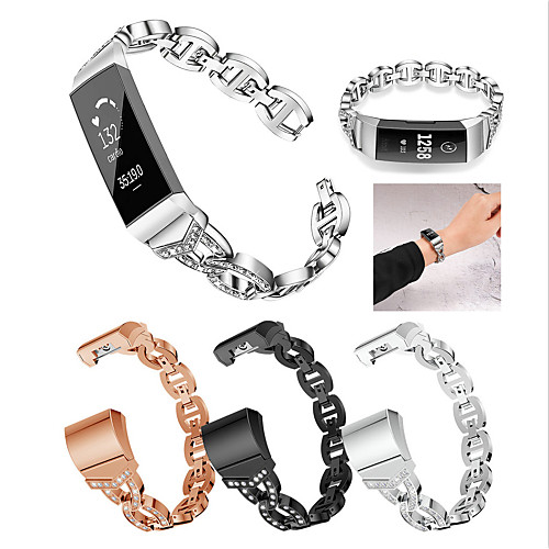 

Smart Watch Band for Fitbit 1 pcs Sport Band Jewelry Design Stainless Steel Replacement Wrist Strap for Fitbit Charge 2 Fitbit Charge 3 Fitbit Charge 4