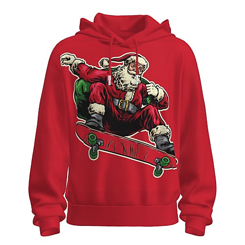 

Men's Pullover Hoodie Sweatshirt Print Graphic 3D Front Pocket Hooded Christmas Daily 3D Print 3D Print Christmas Hoodies Sweatshirts Long Sleeve Red