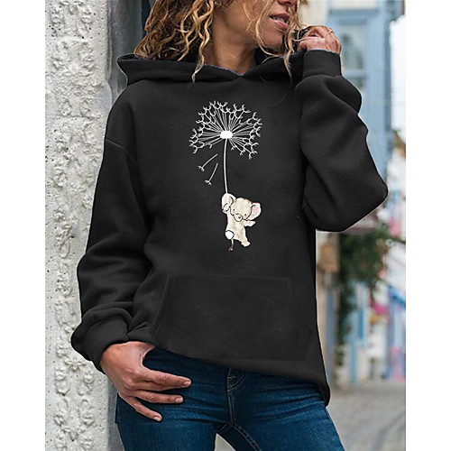 

Women's Hoodie Pullover Dandelion Daily Casual Hoodies Sweatshirts Loose Purple Blushing Pink Wine
