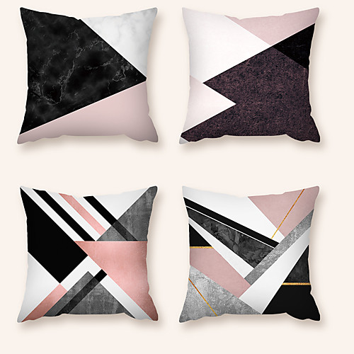 

Cushion Cover 4PC Short Plush Soft Decorative Square Throw Pillow Cover Cushion Case Pillowcase for Sofa Bedroom 45 x 45 cm (18 x 18 Inch) Superior Quality Machine Washable