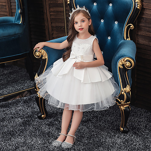 

Princess Flapper Dress Dress Party Costume Girls' Movie Cosplay Cosplay Costume Party White Yellow Dusty Rose Dress Christmas Children's Day New Year Polyester Organza