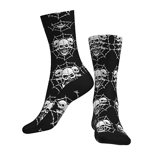 

Crew Socks Compression Socks Calf Socks Athletic Sports Socks Cycling Socks Women's Men's Bike / Cycling Anatomic Design Wearable Lightweight 1 Pair Graphic Skull Cotton Black S M L / Stretchy