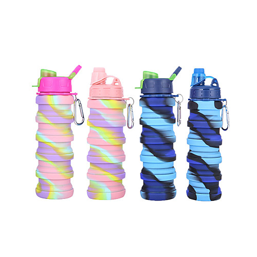 

Kettle Water Bottle 500000 ml Silica Gel PP Portable Foldable Lovely for Hiking Outdoor Exercise Camping / Hiking / Caving 1 pcs Fuchsia Blue Pink Dark Blue