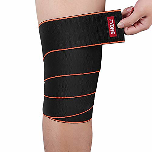 

knee wraps (pair) for cross training wods,gym workout,weightlifting,fitness & powerlifting, knee straps for squats,men & women,71 compression & elastic support (orange)