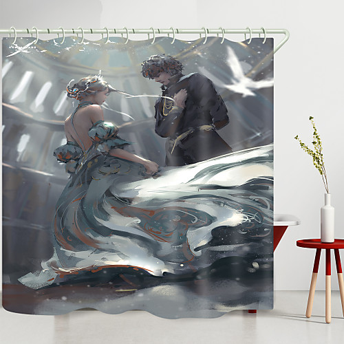 

Princess And Priest Digital Printing Shower Curtain Shower Curtains Hooks Modern Polyester New Design
