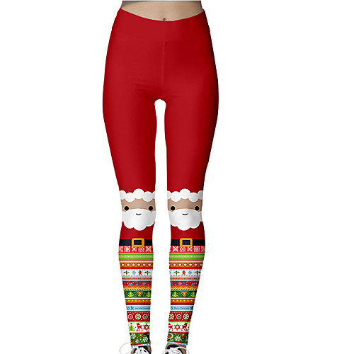

Women's Yoga Pants Cropped Leggings Tights Tummy Control Butt Lift Red / White Dark Pink Red / Green Spandex Yoga Fitness Gym Workout Winter Sports Activewear High Elasticity