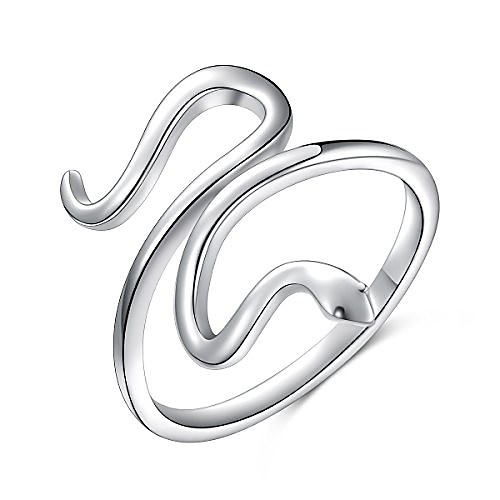 

snake ring for women s925 sterling silver adjustable wrap open spoon rings jewelry