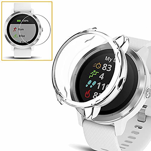 

[21 pack] Smartwatch Screen Protector compatible garmin vivoactive 3 case cover with Screen Protector soft tpu plated protective bumper shell tempered glass film for garmin vivoactive 3 clear
