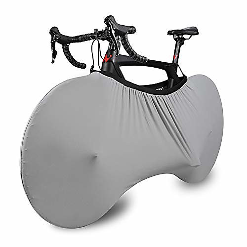 

bicycle wheel cover washable elastic dirt-free bike storage wheel cover tire package anti-dust bike indoor storage bag scratch-proof for mountain, road, mtb bikes(gray)