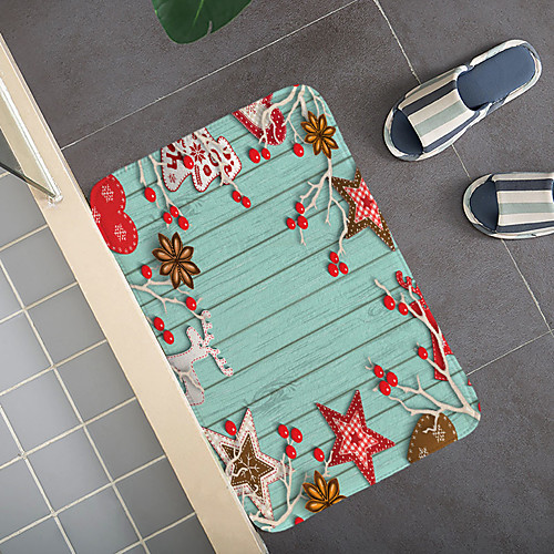 

Christmas Santa Claus Holiday Party Christmas Tree Elk Snowflake Candle Gift Firepla Pattern Rug Door Mat Hallway Carpets Area Rugs for Bedroom Living Room Carpet Kitchen Bathroom Anti-Slip Floor Mats