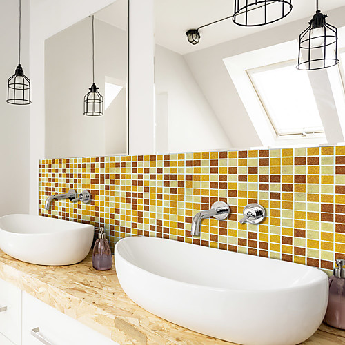 

3D Mosaic Tulip Wall Sticker Bathroom Waterproof Tile Sticker Kitchen Oil Repellent Antifouling Sticker 24020cm