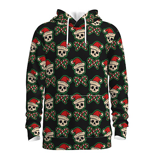 

Men's Pullover Hoodie Sweatshirt Print Graphic 3D Front Pocket Hooded Christmas Daily 3D Print 3D Print Christmas Hoodies Sweatshirts Long Sleeve Green