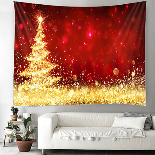 

Christmas Day Party Wall Tapestry Art Decor Blanket Curtain Picnic Table Cloth Hanging Home Bedroom Living Room Dormitory Decoration Christmas Tree