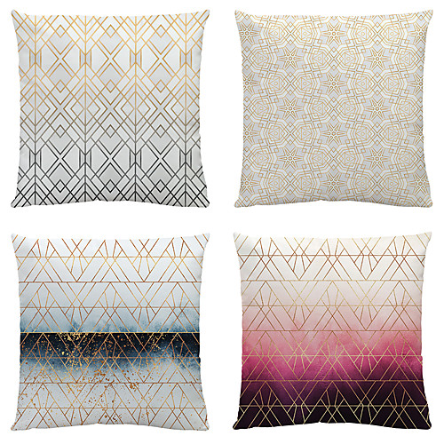 

Cushion Cover 4PC Velvet Soft Decorative Square Throw Pillow Cover Cushion Case Pillowcase for Sofa Bedroom 45 x 45 cm (18 x 18 Inch) Superior Quality Mashine Washable