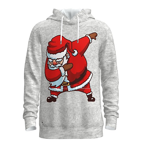 

Men's Pullover Hoodie Sweatshirt Print Graphic 3D Front Pocket Hooded Christmas Daily 3D Print 3D Print Christmas Hoodies Sweatshirts Long Sleeve Gray