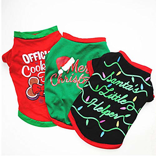 

pet christmas shirts clothes dog t-shirt large colorful