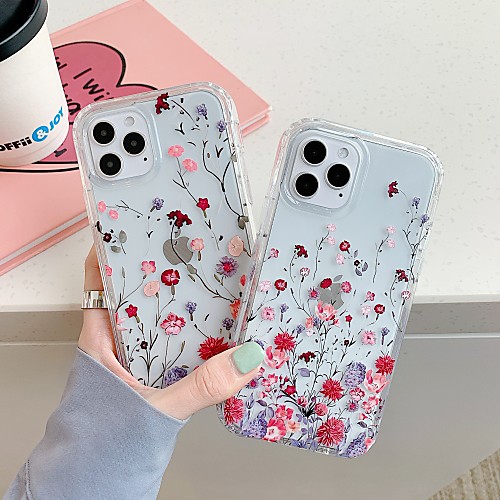 

Phone Case For Apple Back Cover iPhone 12 Pro Max 11 SE 2020 X XR XS Max 8 7 6 Shockproof Flower / Floral TPU