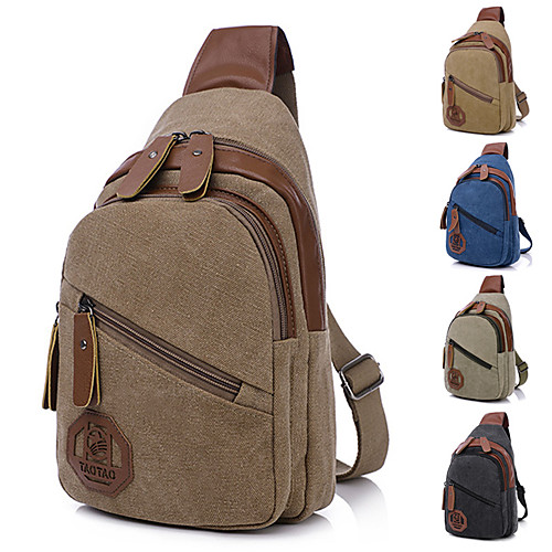 

20 L Hiking Sling Backpack Wearable Outdoor Jogging PU Leather Cloth Blue Khaki Black