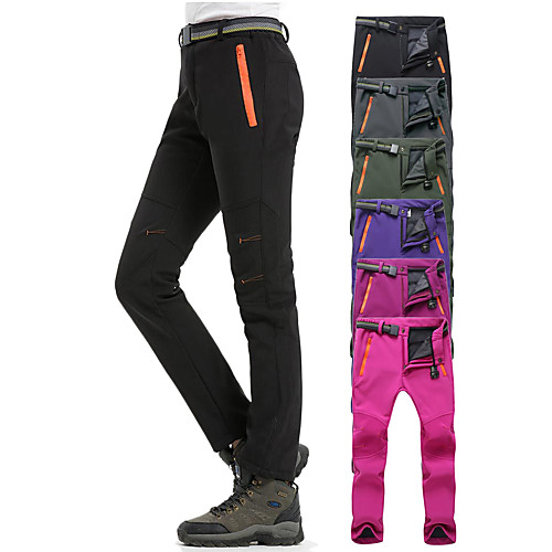 

Women's Hiking Pants Trousers Softshell Pants Solid Color Winter Outdoor Regular Fit Windproof Warm Breathable Comfortable Pants / Trousers Bottoms Purple Army Green Burgundy Gray Black Camping