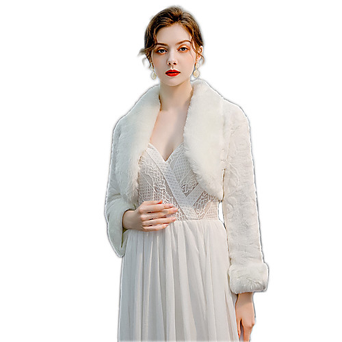 

Long Sleeve Shrugs Faux Fur / POLY Wedding / Party / Evening Shawl & Wrap With Solid