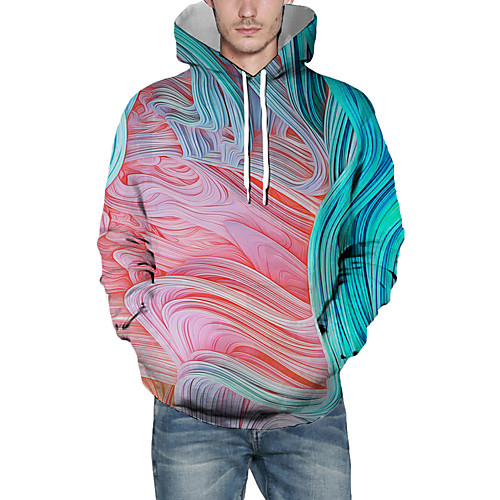 

Men's Pullover Hoodie Sweatshirt Graphic Abstract 3D Front Pocket Hooded Daily 3D Print 3D Print Casual Hoodies Sweatshirts Long Sleeve Red