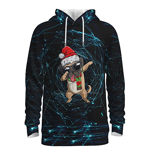 

Men's Pullover Hoodie Sweatshirt Print Graphic 3D Front Pocket Hooded Christmas Daily 3D Print 3D Print Christmas Hoodies Sweatshirts Long Sleeve Black