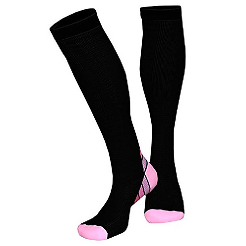 

3 pairs women compression socks, black/light pink, 15-20mmhg, large