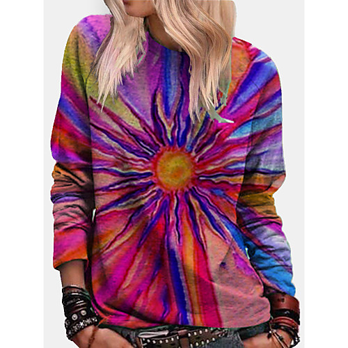 

Women's Hoodie Sweatshirt Graphic Tie Dye Daily Basic Casual Hoodies Sweatshirts Loose Yellow Red