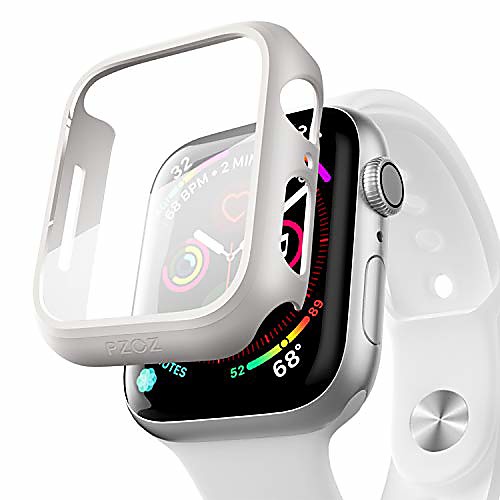 

Case with screen protector For iWatch Apple Watch Series SE / 6/5/4/3/2/1 44mm 40mm 38mm 42mm slim guard thin bumper full coverage matte hard cover defense edge for women men iwatch (white)