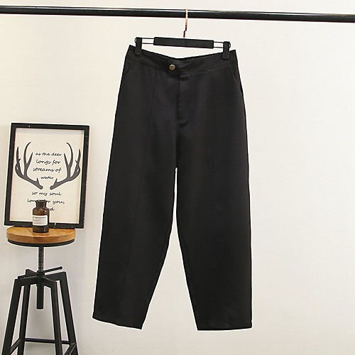 

Women's Basic Streetwear Comfort Daily Going out Pants Chinos Pants Solid Colored Full Length Pocket Black Royal Blue