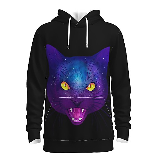 

Men's Pullover Hoodie Sweatshirt Animal Patterned Graphic 3D Front Pocket Hooded Daily 3D Print 3D Print Casual Hoodies Sweatshirts Long Sleeve Purple