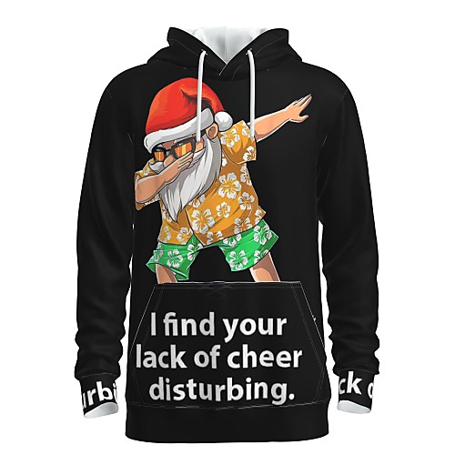 

Men's Pullover Hoodie Sweatshirt Graphic 3D Ugly Christmas Front Pocket Hooded Christmas Daily 3D Print 3D Print Christmas Hoodies Sweatshirts Long Sleeve Black / Letter