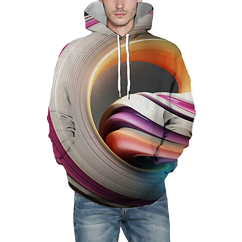 

Men's Pullover Hoodie Sweatshirt Graphic Abstract 3D Front Pocket Hooded Daily 3D Print 3D Print Casual Hoodies Sweatshirts Long Sleeve Rainbow