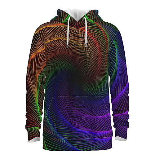 

Men's Pullover Hoodie Sweatshirt Graphic Abstract 3D Front Pocket Hooded Daily 3D Print 3D Print Casual Hoodies Sweatshirts Long Sleeve Rainbow