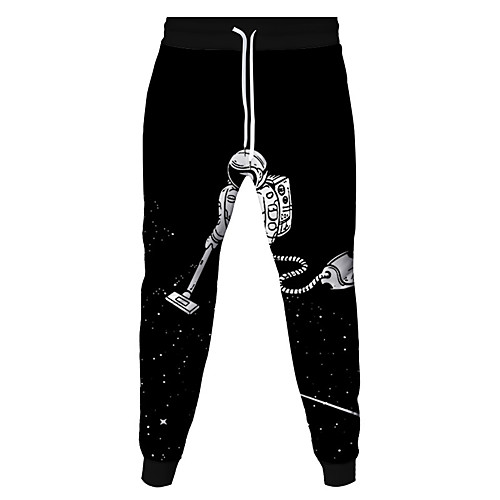 

Men's Sporty Outdoor Sports Daily Pants Sweatpants Pants 3D Full Length Patchwork Black Blue Royal Blue Rainbow Beige