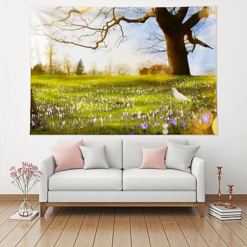 

Wall Tapestry Art Decor Blanket Curtain Picnic Tablecloth Hanging Home Bedroom Living Room Dorm Decoration Polyester Landscape Modern Flower And Bird Tree