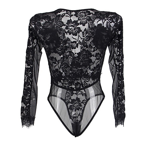 

Women's Lace Super Sexy Bodysuits Nightwear Solid Colored Black / Red M XL 3XL