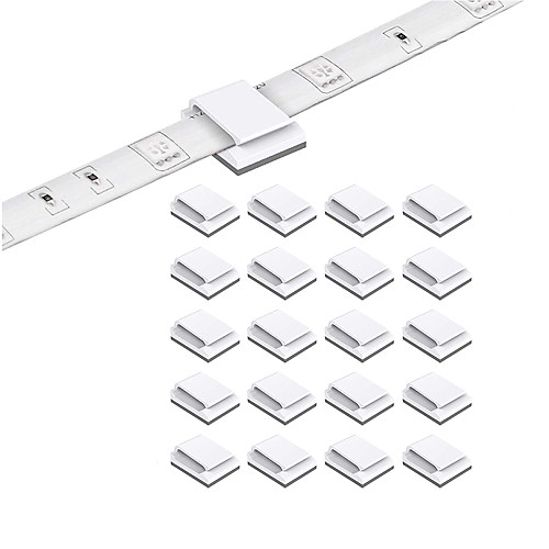 

1set 50PCS 20PCS LED Strip Clips Self Adhesive LED Light Strip Mounting Bracket Clips Holder Cable Clamp Organizer for 10mm Wide IP65 Waterproof 5050 3528 2835 5630 LED Strip Light