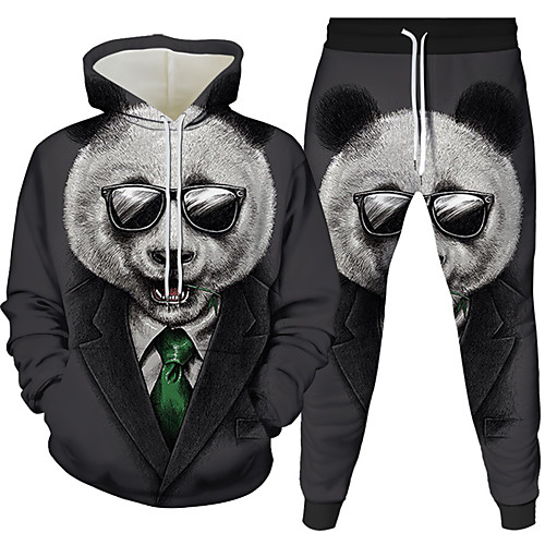 

Women's Men's 3D Hoodies Set Graphic 3D Bear 2 Piece Front Pocket Hooded Daily 3D Print 3D Print Casual Hoodies Sweatshirts Long Sleeve Blue Yellow Green