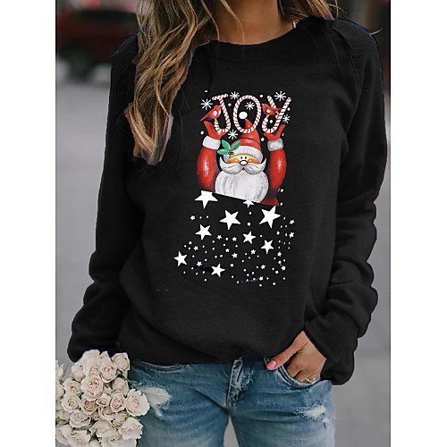 

Women's Hoodie Sweatshirt Graphic Letter Monograms Christmas Daily Basic Casual Hoodies Sweatshirts Loose Blue Wine Gray