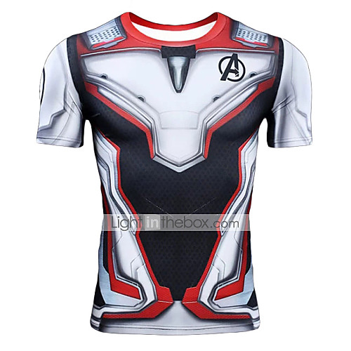 

endgame quantum war 3d print t shirt men compression shirt (large, white)