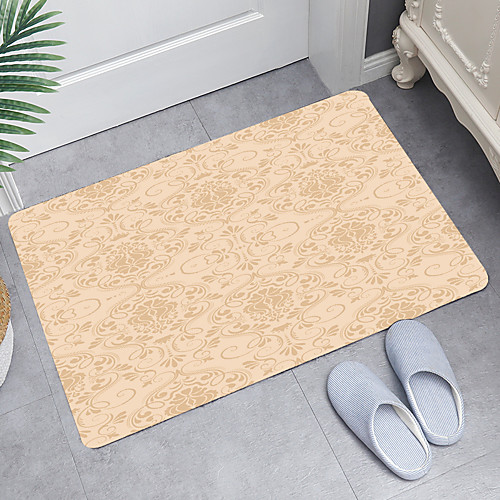 

Light Retro Pattern Digital Printing Floor Mat Modern Bath Mats Nonwoven Memory Foam Novelty Bathroom