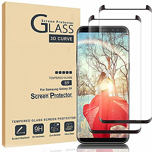 

Samsung galaxy s9 Phone screen protector,full coverage tempered glass[2 pack][3d curved] [anti-scratch][high definition] tempered glass screen protector suitable for galaxy s9(not s9 plus)